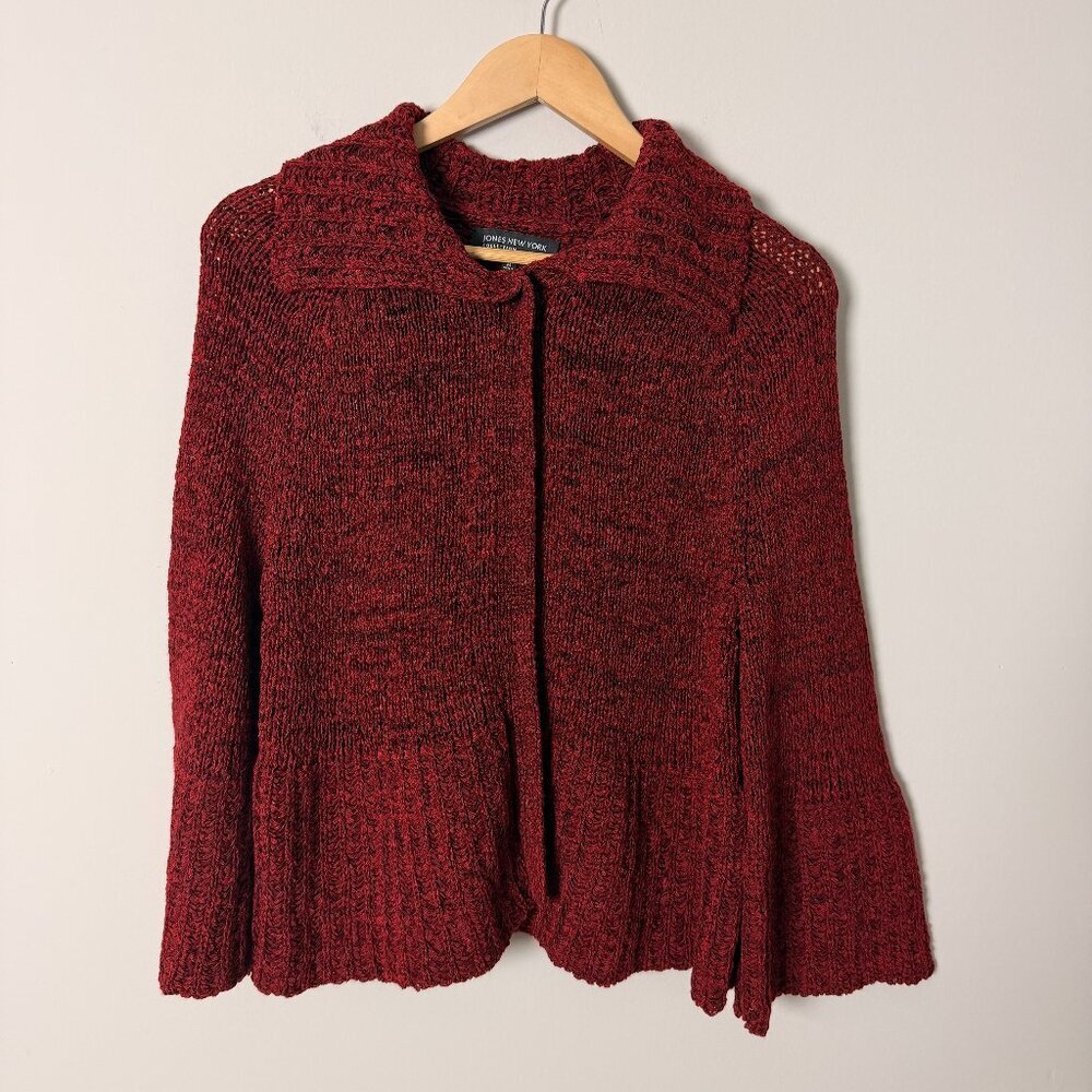 2/$30 Jones New York Red Bell Sleeved Sweater M
